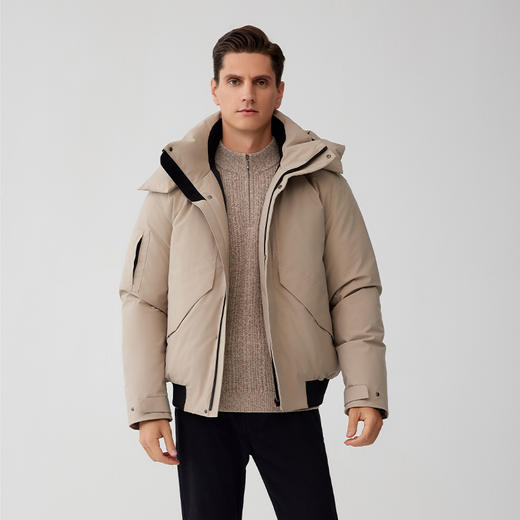 【男士90白鹅绒羽绒服】23年冬季新品男士加厚保暖连帽羽绒服舒适保暖外套 商品图0