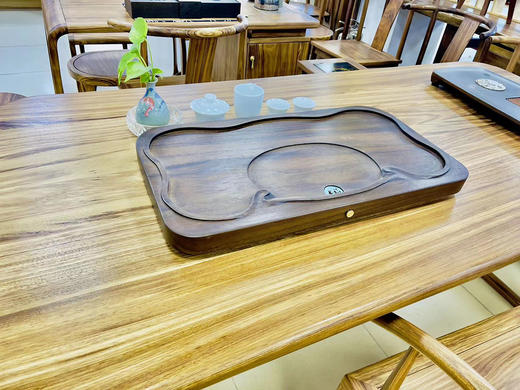 龙福-胡桃木天心阁茶盘（62*34*4.5cm) 商品图1