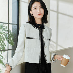 剩XXL 米思阳【小香风外套】2026春季新款时尚优雅气质通勤百搭外套0254