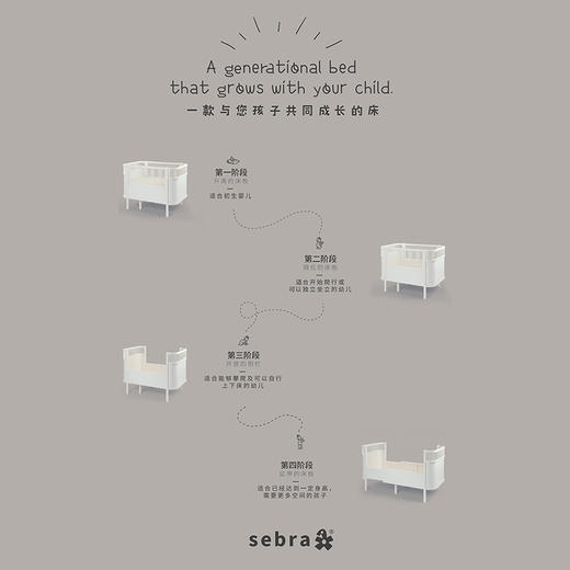 丹麦Sebra 婴童床婴儿成长床 0-8岁（含床垫） 商品图14