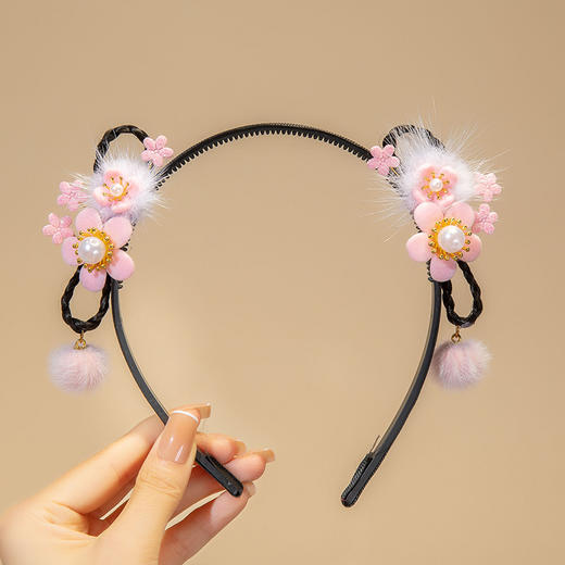 【新年国风发箍】中国风新年发饰女童汉服喜庆红色流苏假发辫子发箍宝宝过年头饰 商品图11