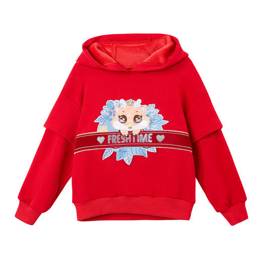 笛莎女童2023年冬季时尚龙年生肖连帽卫衣 商品图4