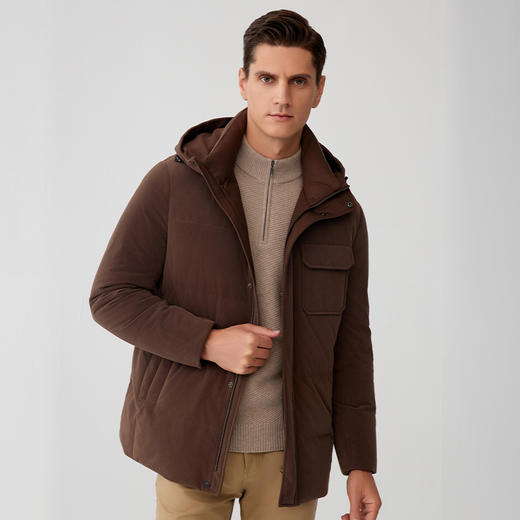 【男士90白鹅绒羽绒服】23年秋冬新品男士连帽修身保暖外套 商品图2