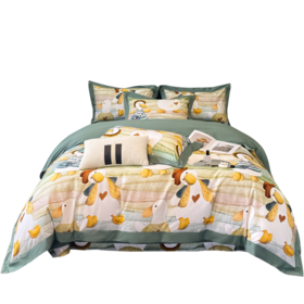 恒源祥100支天花板磨毛数码印花四件套（柯尔鸭）146420-1