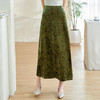 剩S/M 米思阳2025秋季新款复古法式丝绒半身裙高腰亮面修身弹力长裙0208 商品缩略图3
