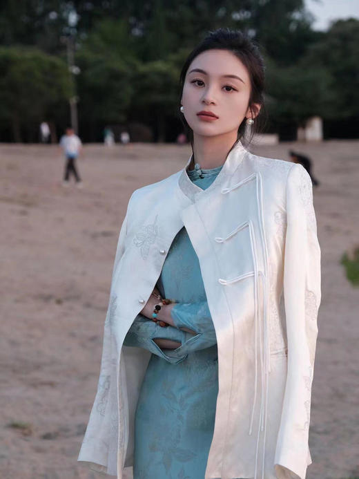 盛唐牡丹 |丝麻手推绣新中式外套 商品图4