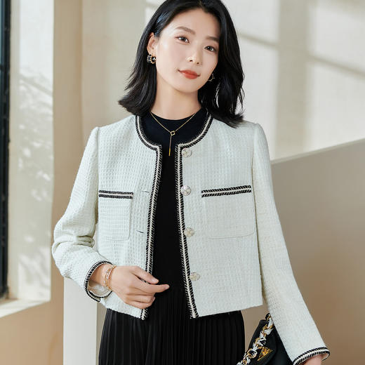 剩XXL 米思阳【小香风外套】2026春季新款时尚优雅气质通勤百搭外套0254 商品图6