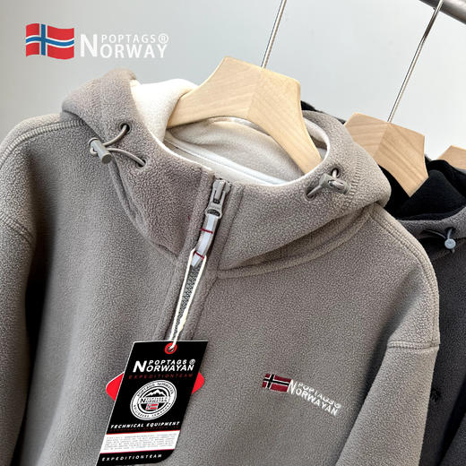 新增夹克外套！超帅气❗️出口订单！挪威远征科考队专用【情侣款5色立领、连帽摇粒绒户外功能性外套】防寒抗寒零下-15度❗️冬天行走的小暖炉 ✅源头工厂直发！无中间多层差价，市面上最低！重点：超厚款 商品图14