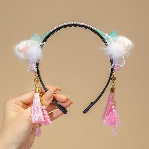 【新年国风发箍】中国风新年发饰女童汉服喜庆红色流苏假发辫子发箍宝宝过年头饰 商品图9