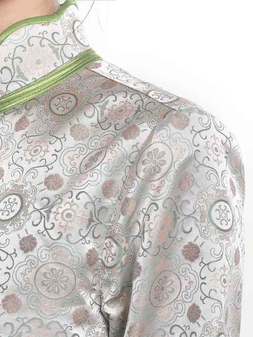 微瑕秒杀 |盛唐牡丹 |宝相花纹样真丝宋锦花瓣领衬衫[特价品](特殊商品不退不换) 商品图1