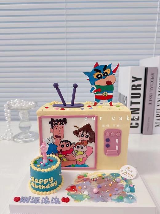 蜡笔小新一家卡通蛋糕-低糖处理无添加 商品图0