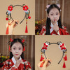 【新年国风发箍】中国风新年发饰女童汉服喜庆红色流苏假发辫子发箍宝宝过年头饰 商品缩略图0