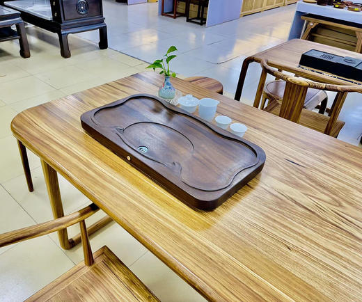 龙福-胡桃木天心阁茶盘（62*34*4.5cm) 商品图3