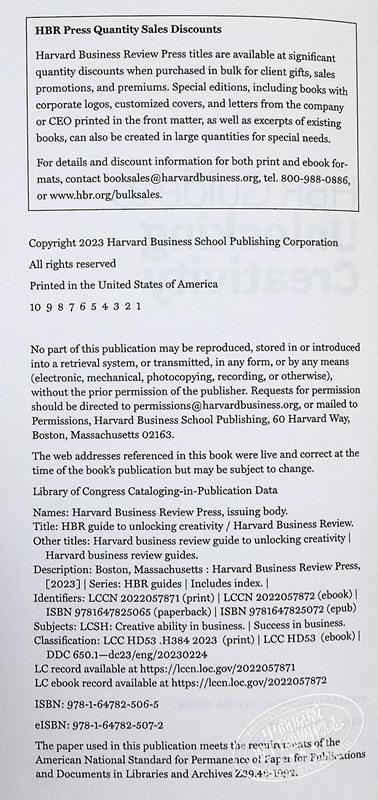 【中商原版】哈佛商业评论指南系列 创造力释放指南 HBR Guide to Unlocking Creativity 英文原版 Harvard Business Review 商品图3