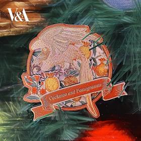 V&A博物馆沃尔特克兰系列 凤头鹦鹉和石榴木质磁吸式冰箱贴