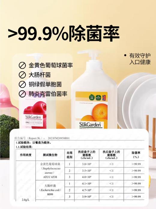 蔬果园洗洁精家用食品级果蔬清洗剂家庭装洗碗液 商品图2