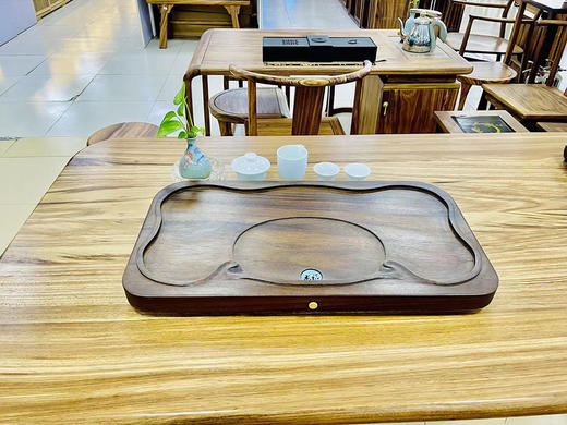 龙福-胡桃木天心阁茶盘（62*34*4.5cm) 商品图4