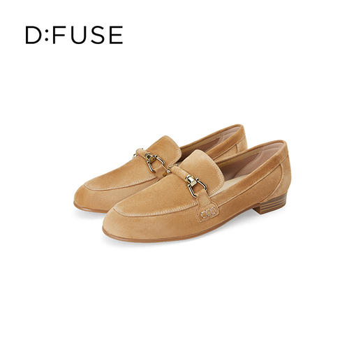 Dfuse迪芙斯2024春季新款通勤羊皮马衔扣平底乐福鞋女DF41112033 商品图0