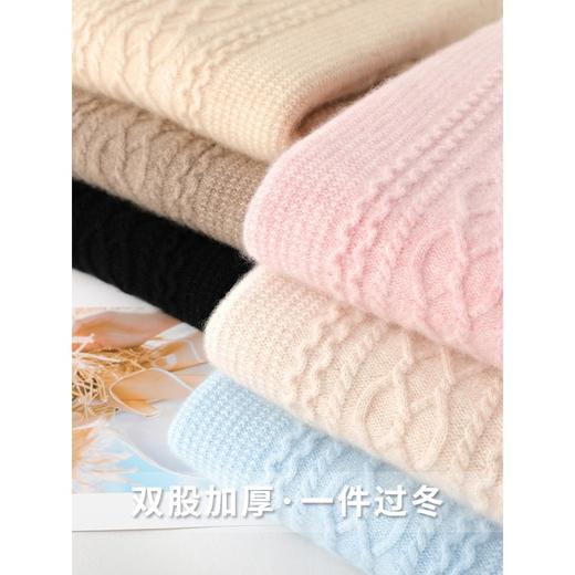 丁摩新款加厚半高领山羊绒衫女宽松套头长袖打底衫百搭毛衣AL3551110 商品图2