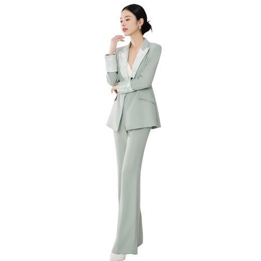 扶摇 秋冬西装套装女轻奢新中式国风元素御姐职业西服两件套 商品图5