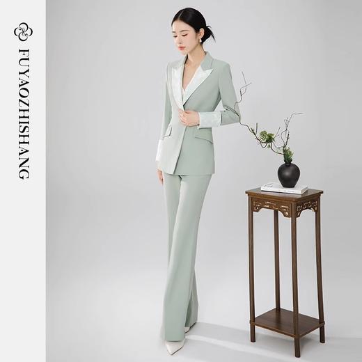 扶摇 秋冬西装套装女轻奢新中式国风元素御姐职业西服两件套 商品图1
