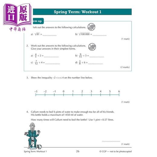 【中商原版】英国原版CGP教辅 新KS3数学10分钟每周锻炼-9年级New KS3 Maths 10-Minute Weekly Workouts Year 9中学教辅 英文 商品图3