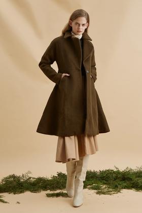 DAMO WANG/王大墨 收腰A摆毛呢大衣 14075