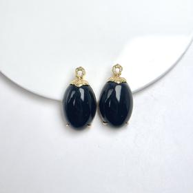 和田玉吊坠-全包墨玉大蛋面38*20