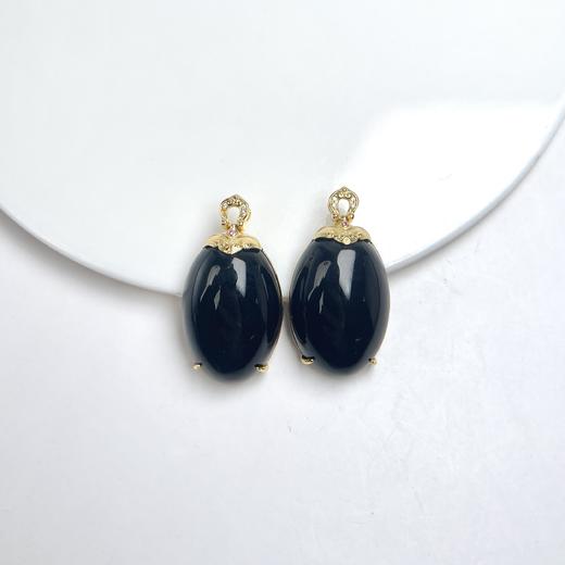 和田玉吊坠-全包墨玉大蛋面38*20 商品图0