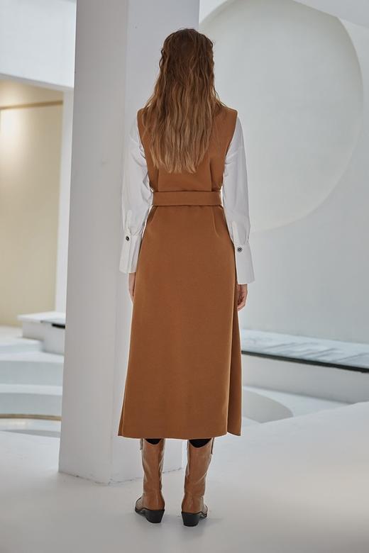 DAMO WANG/王大墨 棕色结构感毛呢马甲 14318 商品图3