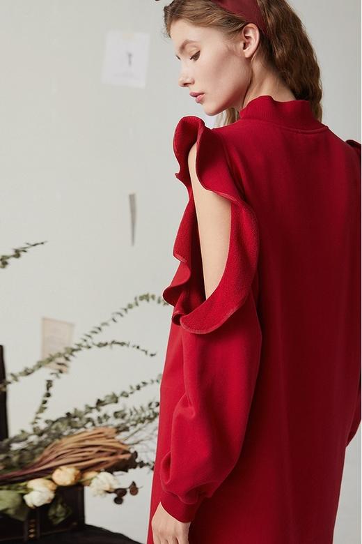 komello 荷叶边露肩卫衣裙 14904 商品图4