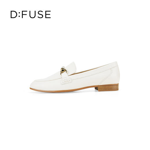 Dfuse迪芙斯2024春季新款通勤羊皮马衔扣平底乐福鞋女DF41112033 商品图3