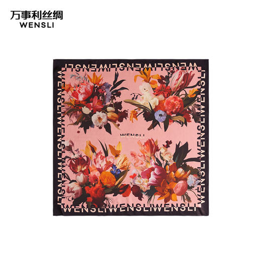 万事利“灼灼花开”63厘米双面印花中方巾 商品图2