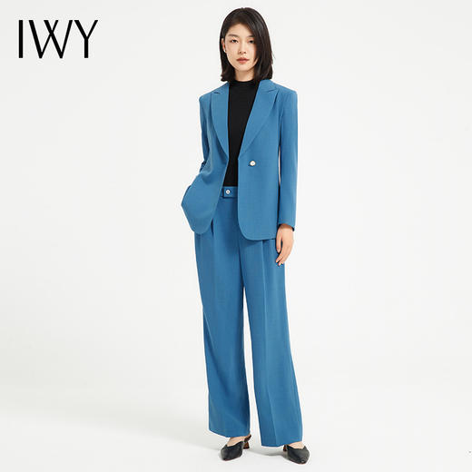 IWY/气质孔雀蓝西装套装女士高端简约总裁职业装正装美容院上班工作服C13308+P23308 商品图3