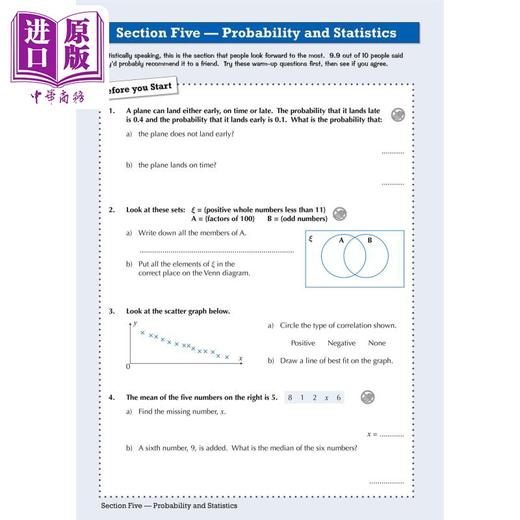 预售 【中商原版】英国原版CGP教辅 KS3数学9年级目标练习册KS3 Maths Year 9 Targeted Workbook (with answers) 中学教辅 英文 商品图2