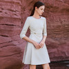 IWY/白色连衣裙女气质医美工作服2024年春季新品设计感职业裙装Q13304-W 商品缩略图3