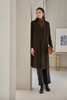 DAMO WANG/王大墨 黑色一粒扣超长款毛呢大衣 14096 商品缩略图1