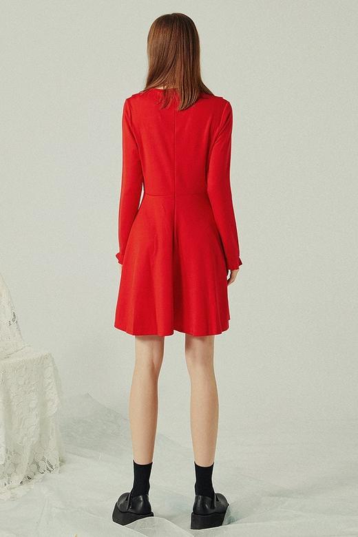 komello 红色木耳边连衣裙 14566 商品图2