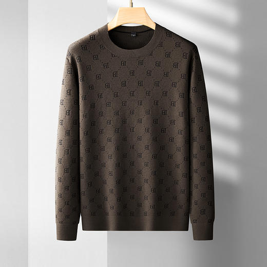 【圈】【绢丝绒】【新款DDS】大依优型大码男装针织衫毛衫毛衣休闲加肥加大男士胖子大码内搭上衣打底衫 商品图0