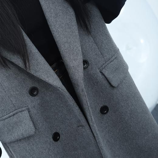 106WS袖子拼接R字母印花长款外套31016（灰） 冬季 306024032105 商品图3