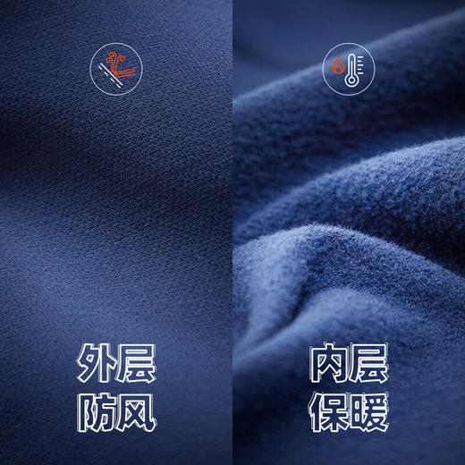 果凡专业跑步运动长裤男女同款防风防泼水抓绒保暖户外马拉松冬款GPB23193 商品图2