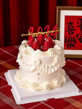 2024草莓裱花复古蛋糕