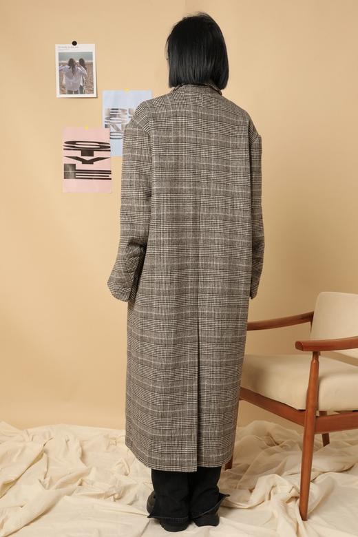 DAMO WANG/王大墨 格纹宽肩西装大衣外套 14070 商品图3