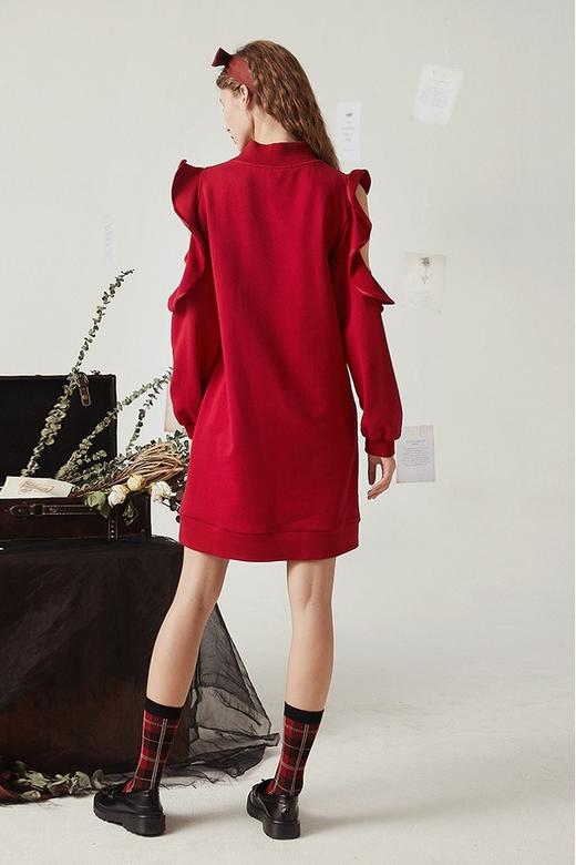 komello 荷叶边露肩卫衣裙 14904 商品图2