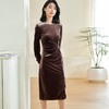 米思阳【丝绒包臀年会裙】2025春季新款时尚气质知性修身显瘦连衣裙 商品缩略图3