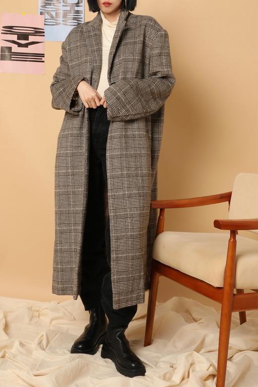 DAMO WANG/王大墨 格纹宽肩西装大衣外套 14070 商品图0