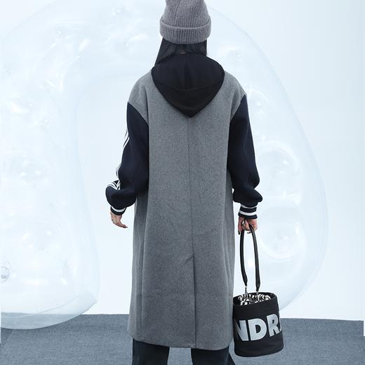 106WS袖子拼接R字母印花长款外套31016（灰） 冬季 306024032105 商品图2