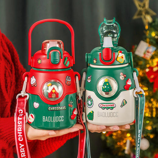 【新年合集】316不锈钢大肚保温杯 圣诞老人可爱陶瓷杯 商品图0