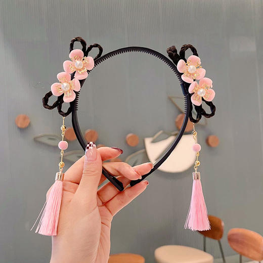 【新年国风发箍】中国风新年发饰女童汉服喜庆红色流苏假发辫子发箍宝宝过年头饰 商品图14