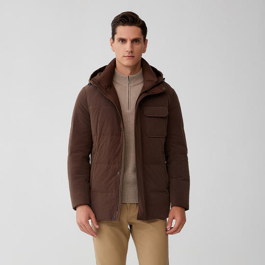 【男士90白鹅绒羽绒服】23年秋冬新品男士连帽修身保暖外套 商品图0